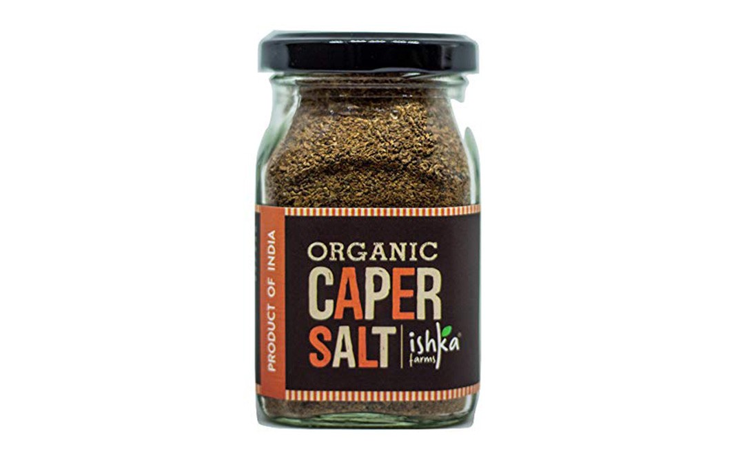 Ishka Farms Organic Caper Salt   Glass Jar  135 grams